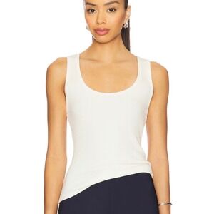 Sablyn Women's Coco Tan Ribbed Knit Asymmetrical Hem Scoop Neck Tank Top XS